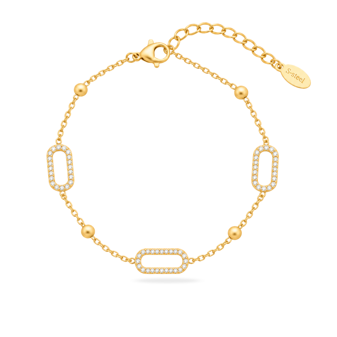 Pave Oval Link Bracelet