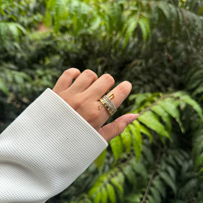 CARABINER RING SET - 18K GOLD-PLATED