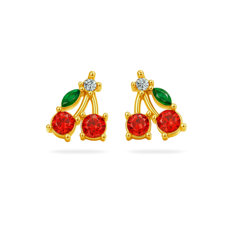 CITRINE BLOOM EARRINGS - 18K GOLD-PLATED