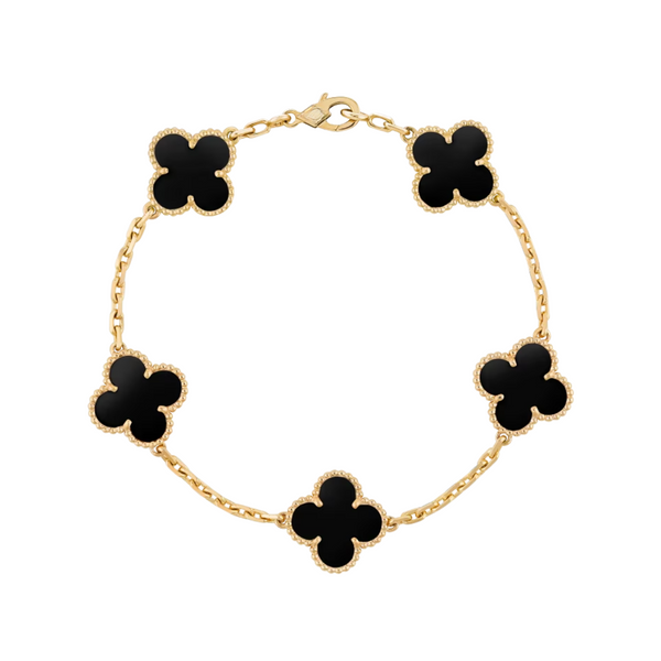 BLACK CLOVER BRACELET - 18K GOLD-PLATED