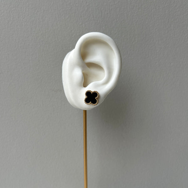 BLACK CLOVER EARINGS  - 18K GOLD-PLATED