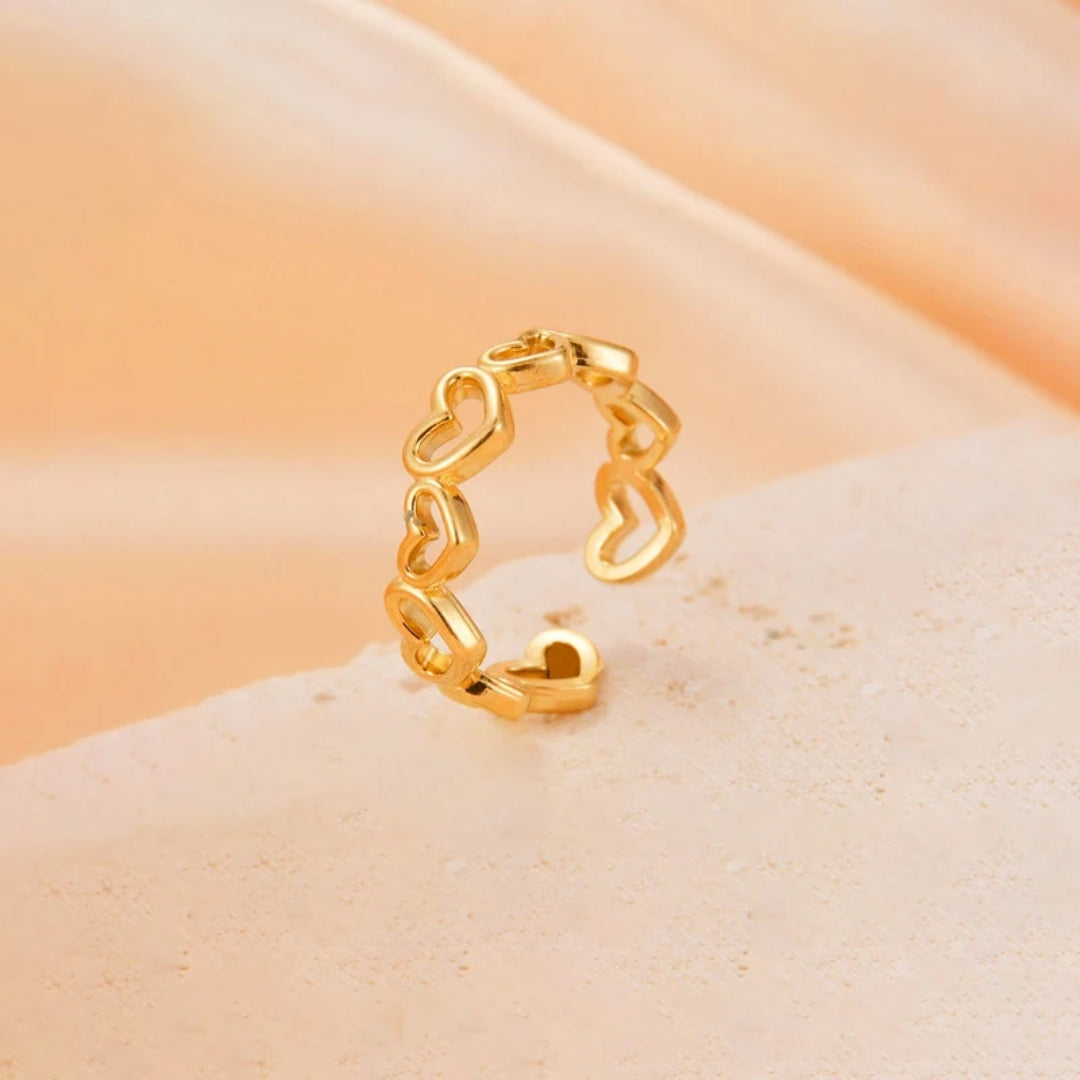 Heart Trail Adjustable Ring