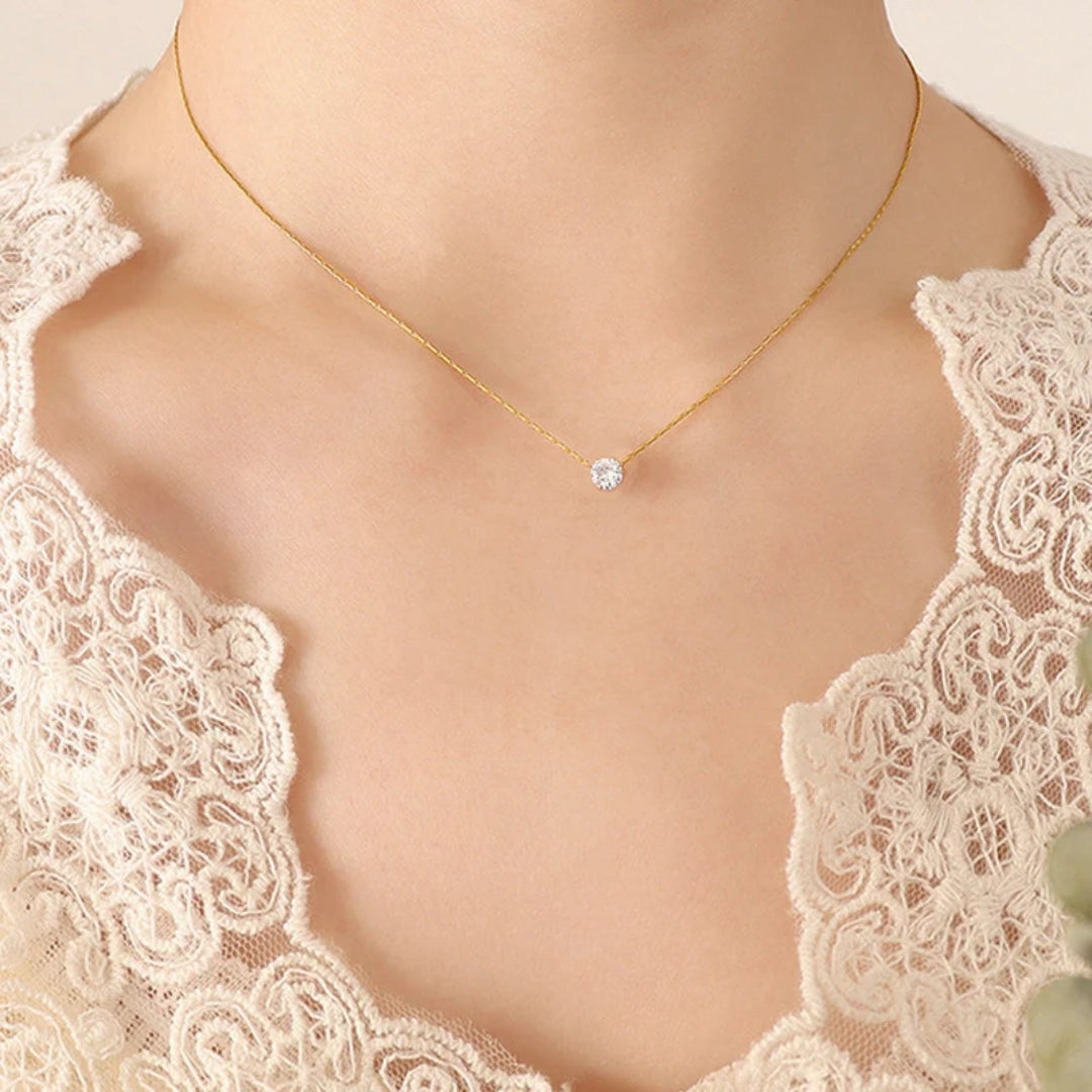 Dainty Solitaire Necklace