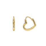 HEART HOOPS - 18K GOLD PLATED