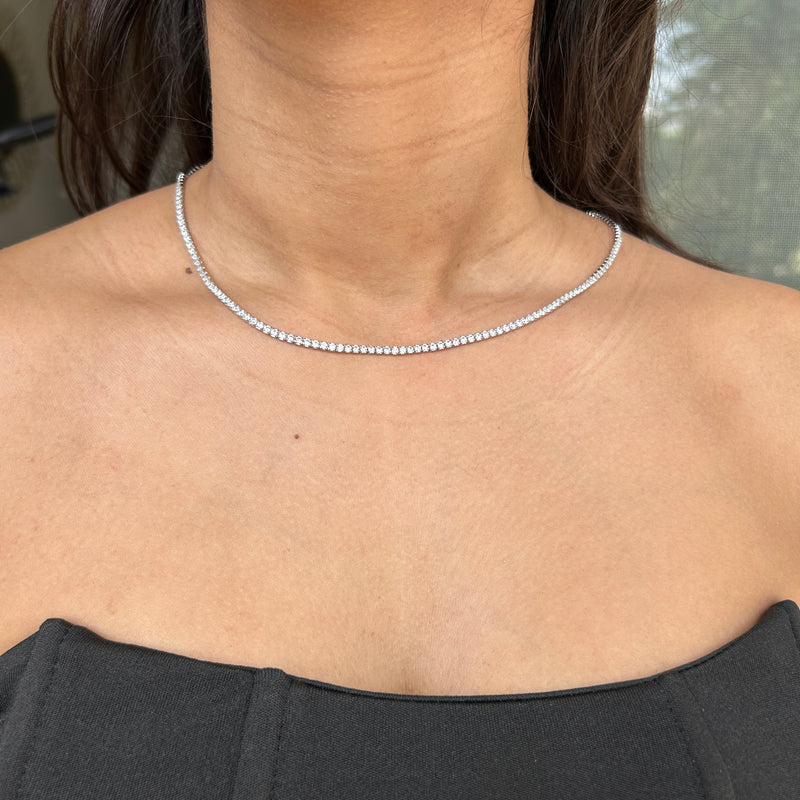 TENNIS NECKLACE/CHOKER (2MM) - Fine Silver