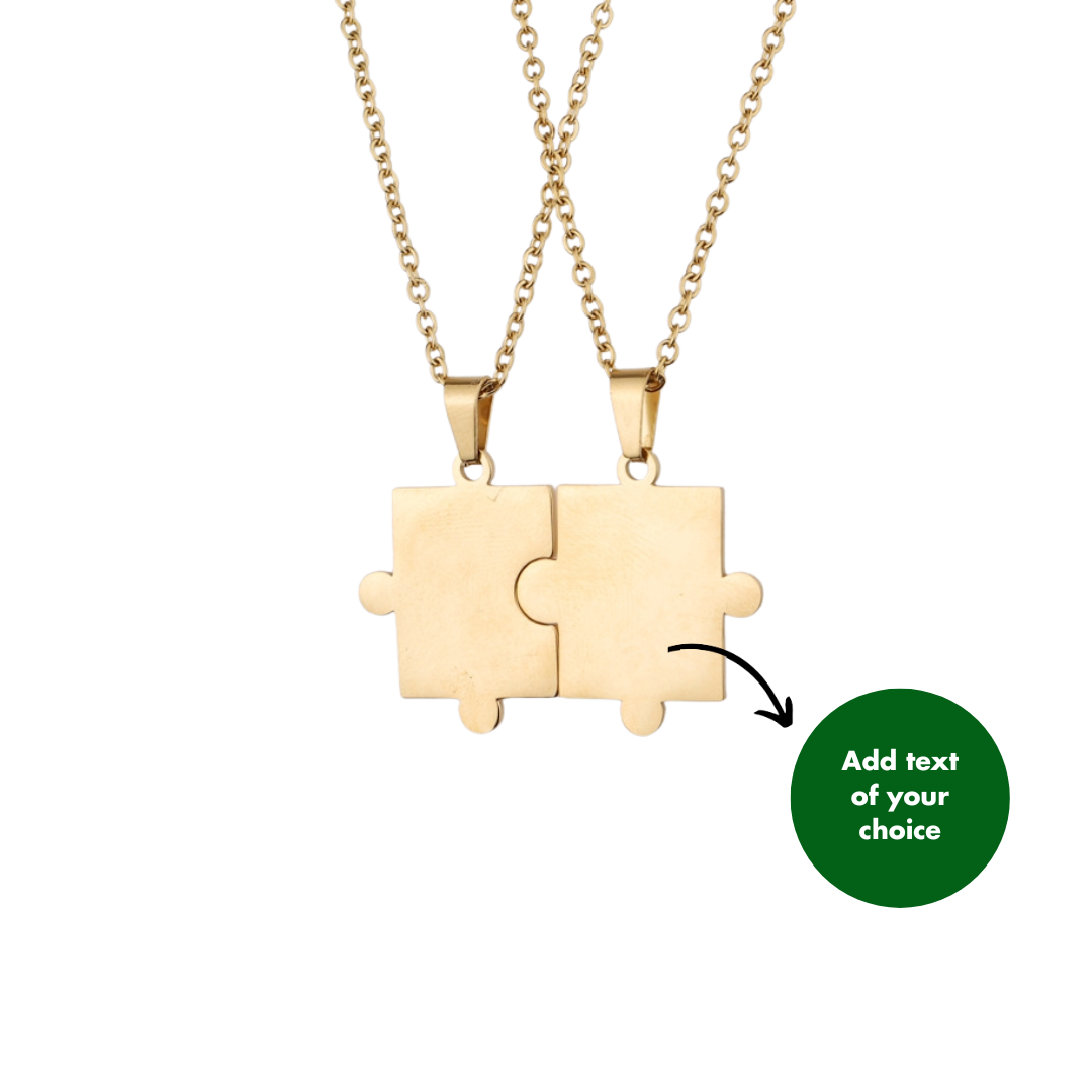 Personalised Puzzle Necklace Set Of 2