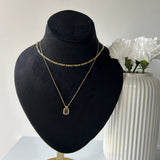 ONYX NECKLACE set OF 2 - 18K GOLD-PLATED