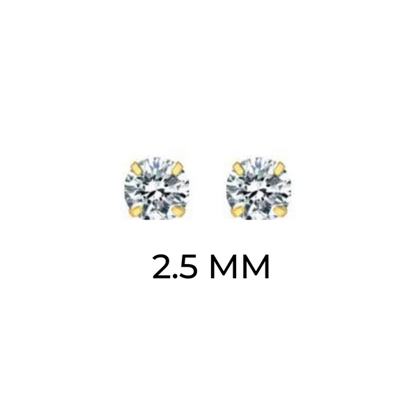 ASTOR FLATBACK STUDS (2.5MM)- 18K GOLD-PLATED