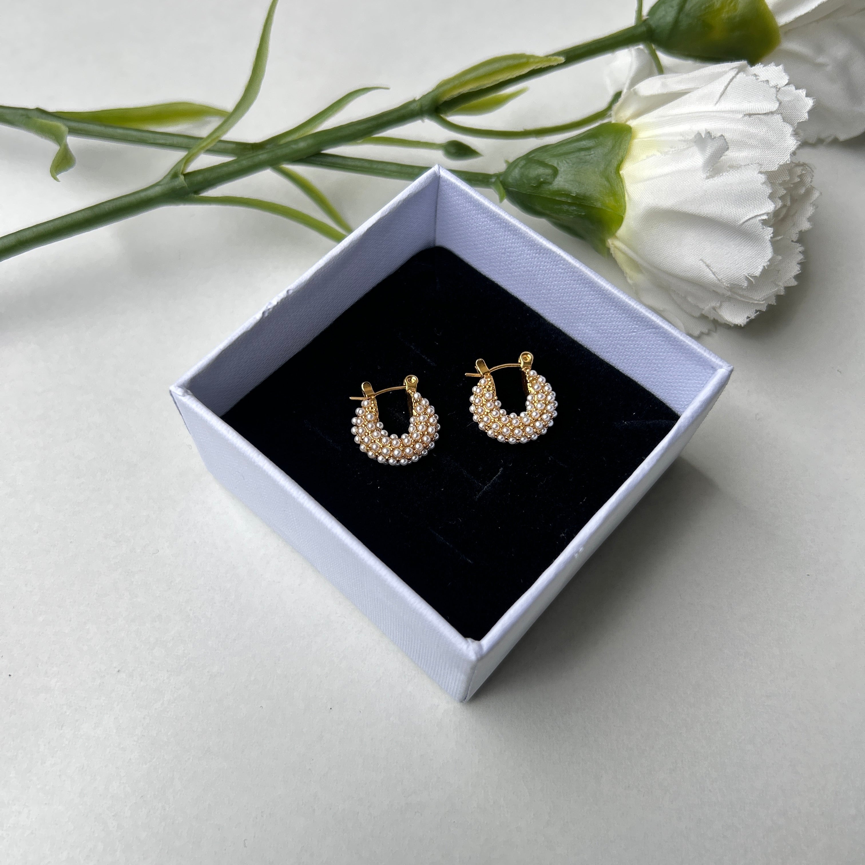 Mini Pearl Hoops