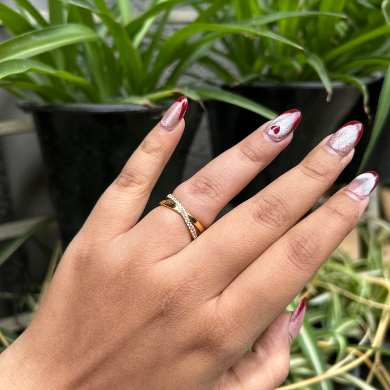 X RING - 18K GOLD-PLATED