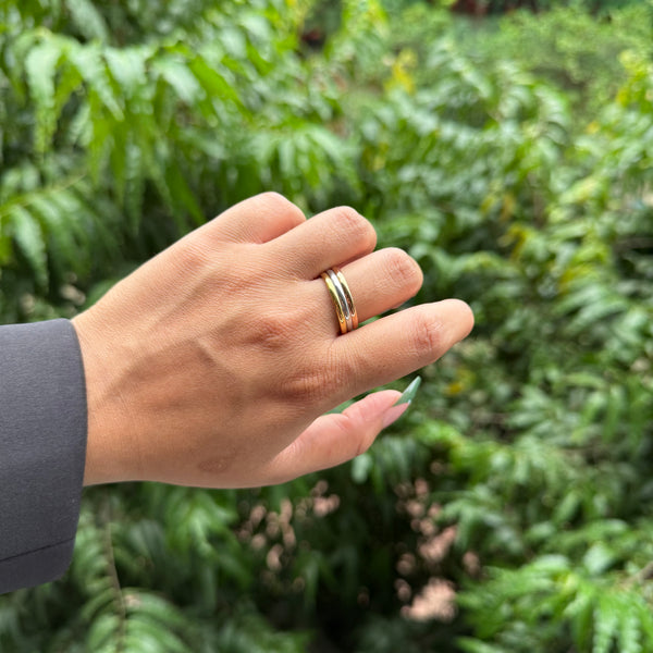 TRIMETAL RING - 18K GOLD-PLATED