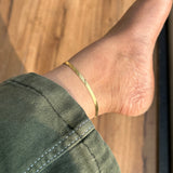 SNAKE CHAIN ANKLET - 18K GOLD-PLATED