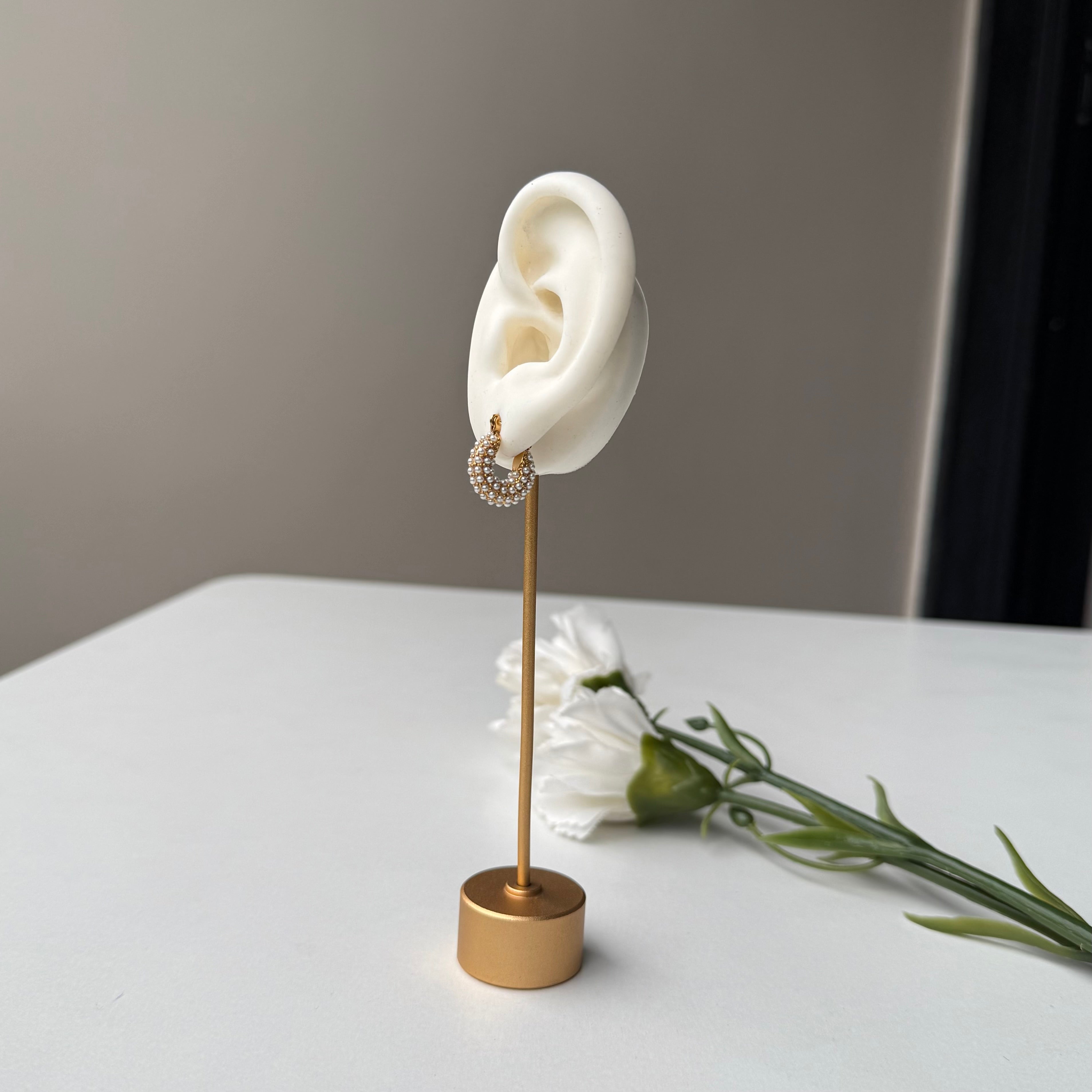 Mini Pearl Hoops