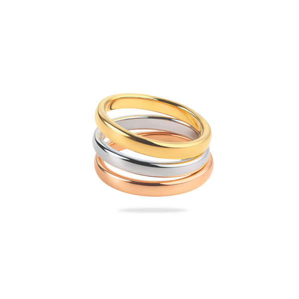 TRIMETAL RING - 18K GOLD-PLATED