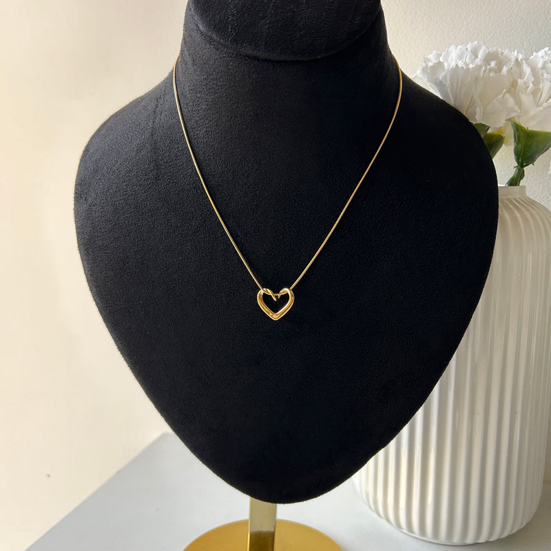 HEART ROPE NECKLACE - 18K GOLD-PLATED