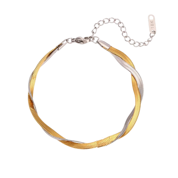 DUO SNAKE BRACELET - 18K GOLD-PLATED