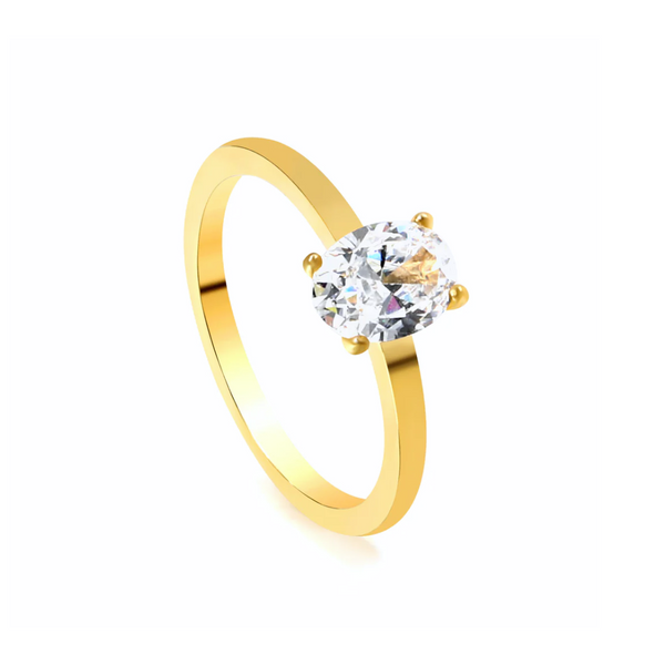 OVAL RING - 18K GOLD PLATED