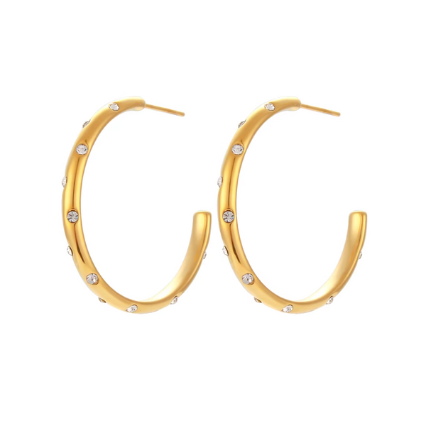 DAZZLE HOOPS - 18K GOLD PLATED