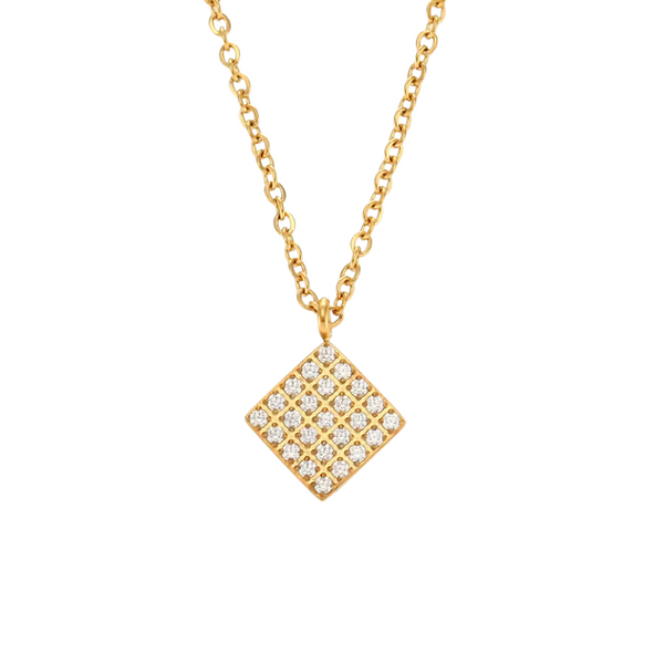 CHARM SQUARE NECKLACE - 18K GOLD-PLATED