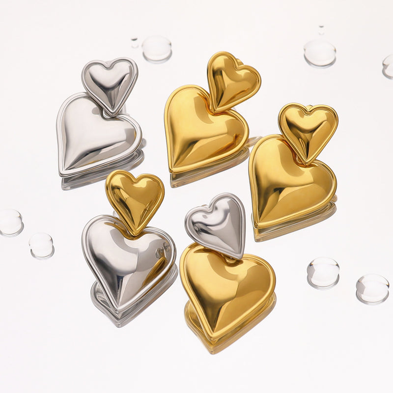 ALL HEARTS EARRINGS - 18K GOLD PLATED