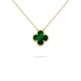 GREEN TRÈFLE NECKLACE - 18K GOLD-PLATED