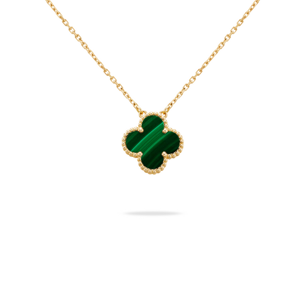 GREEN TRÈFLE NECKLACE - 18K GOLD-PLATED