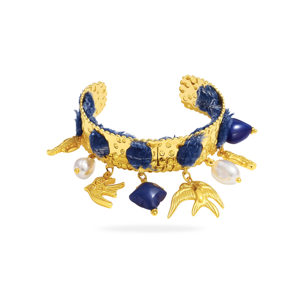 BOHEME BLEU BRACELET - 18K GOLD-PLATED