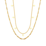 SQUARE LAYERED NECKLACE - 18K GOLD-PLATED