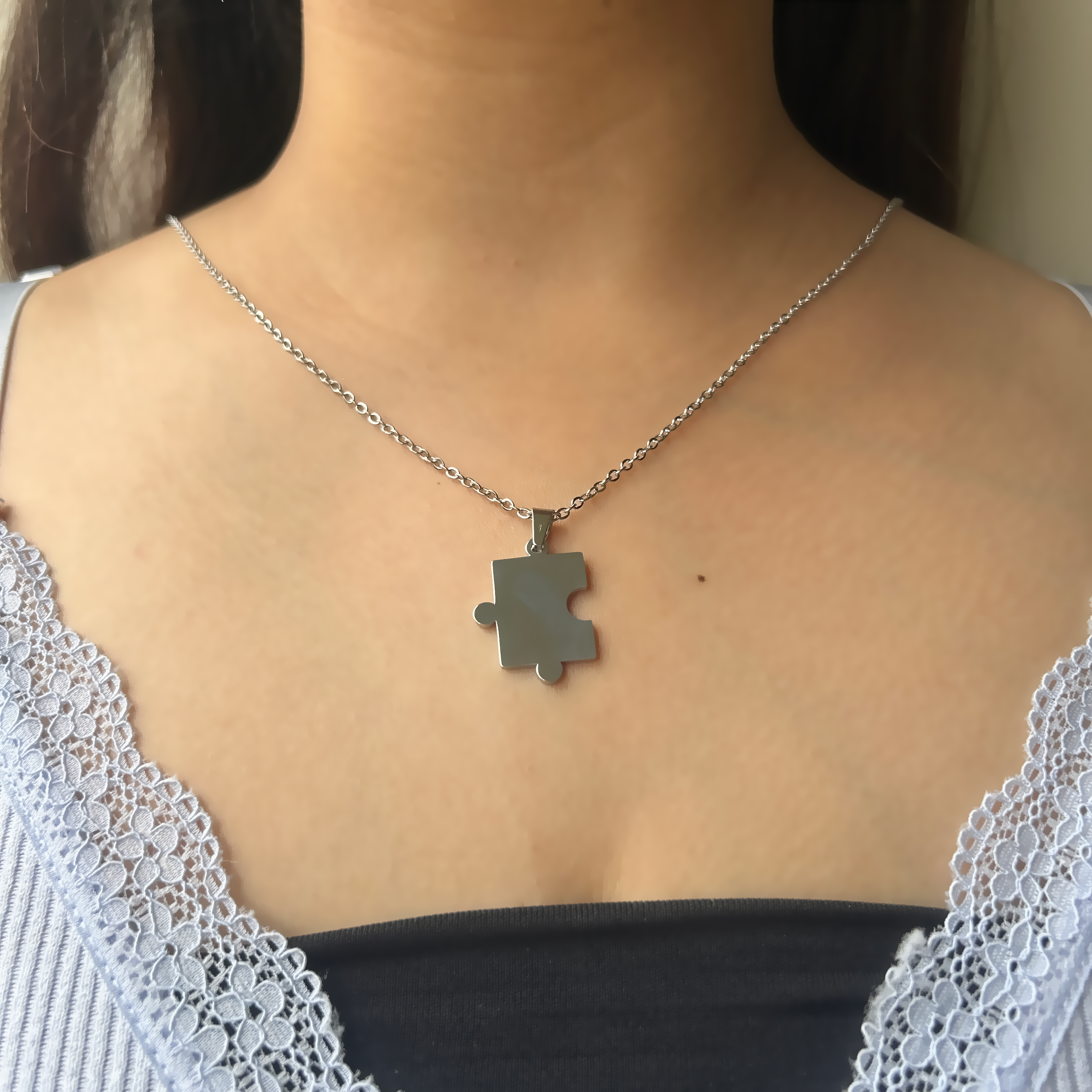 Personalised Puzzle Necklace Set Of 2