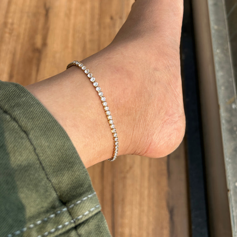 TENNIS ANKLET (3MM) - 18K GOLD-PLATED