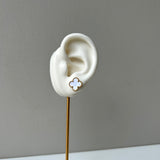 WHITE CLOVER EARINGS - 18K GOLD-PLATED