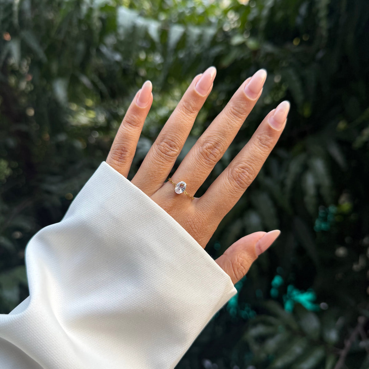 Oval Chain Adjustable Ring