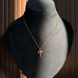 PINK MUSE NECKLACE - 18K GOLD-PLATED