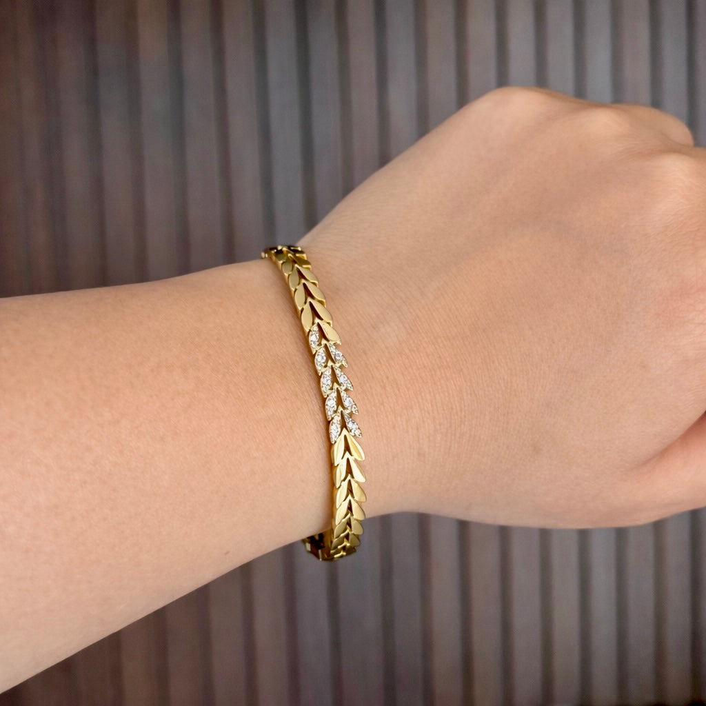 Studded Leaf Bracelet