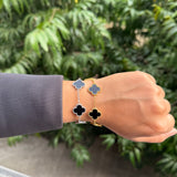 BLACK TRÈFLE BRACELET - 18K GOLD-PLATED