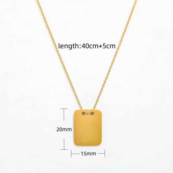 ENGRAVABLE TAG NECKLACE- 18K GOLD-PLATED