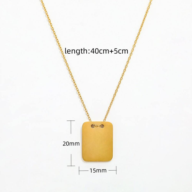 ENGRAVABLE TAG NECKLACE- 18K GOLD-PLATED