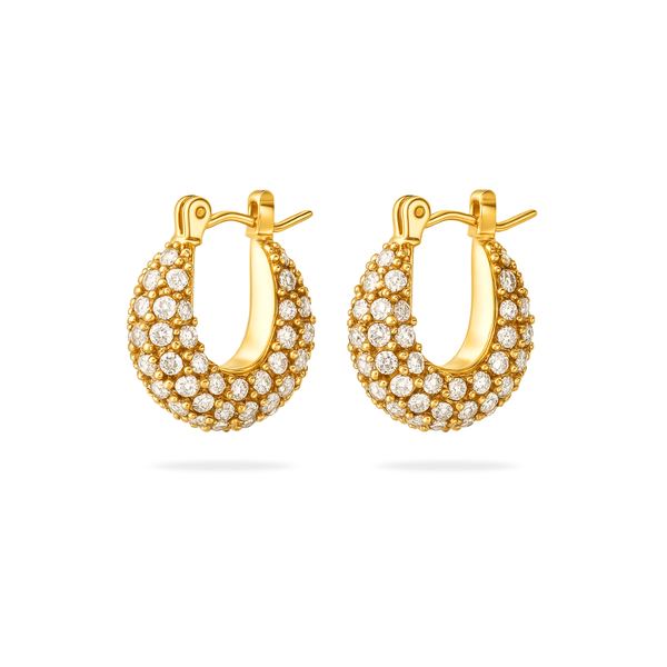 CELESTE HOOPS - 18K GOLD-PLATED