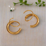 FAKE 2-IN-1 PIERCING EARRING - 18K GOLD PLATED