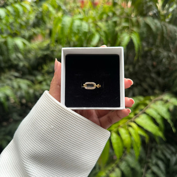 LINK RING - 18K GOLD-PLATED