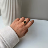 BLACK CLOVER RING - 18K GOLD-PLATED