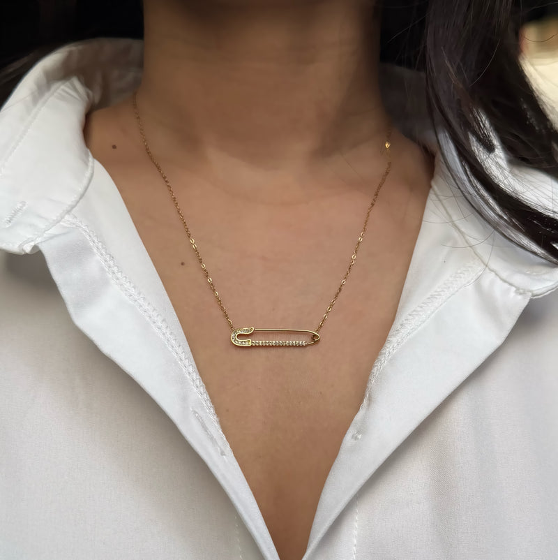 PIN NECKLACE - 18K GOLD-PLATED