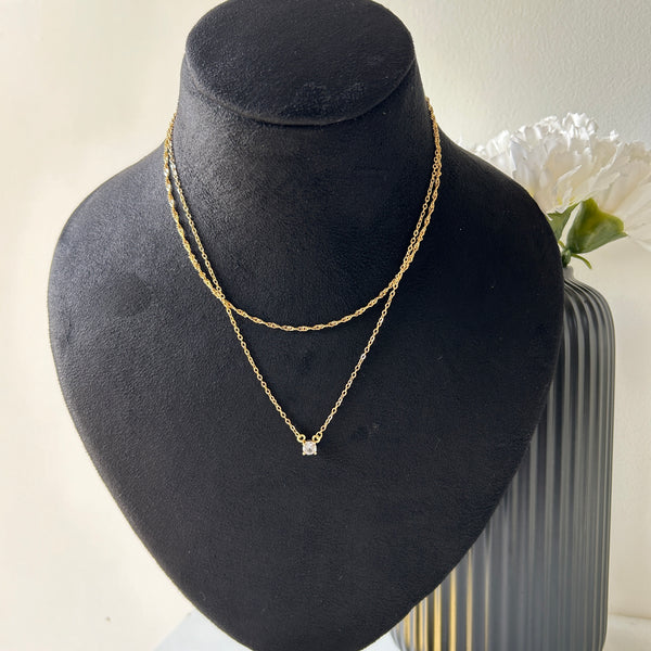 EVERYDAY NECKLACE SET OF 2- 18K GOLD-PLATED