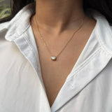 RADIANT BEZEL NECKLACE - 18K GOLD-PLATED