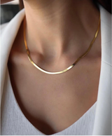 SNAKE CHAIN NECKLACE - 18K GOLD-PLATED