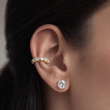 SOLITAIRE EAR CUFFS - 18K GOLD-PLATED