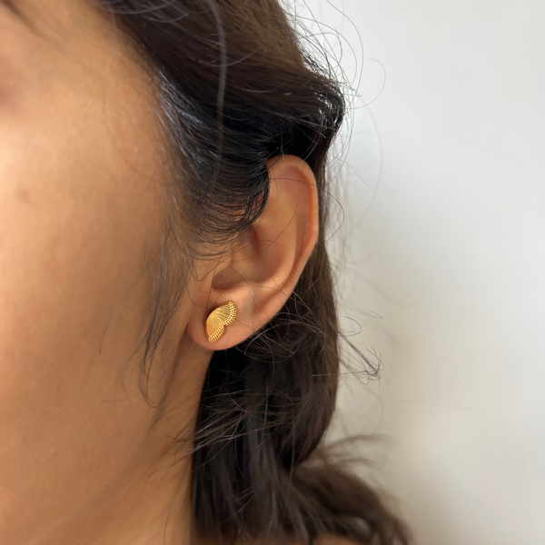 HALF-WING STUDS - 18K GOLD-PLATED