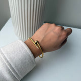 NAIL BANGLE - 18K GOLD-PLATED