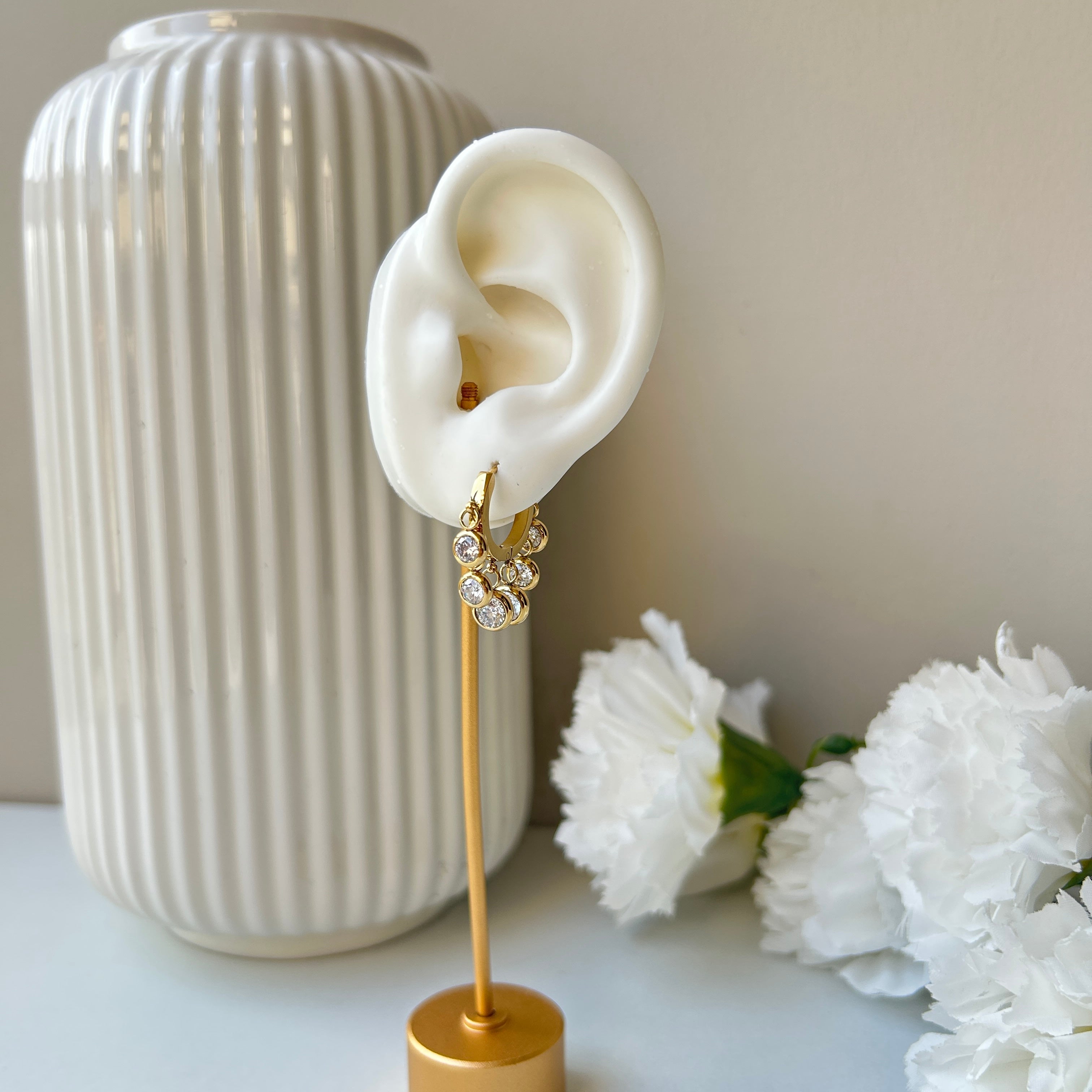 Regal Charm Hoops