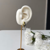 TWISTED GOLD ROSE EARRINGS - 18K GOLD-PLATED